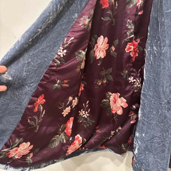 Sundance Beau Velvet Silk Blend Lined Floral Blazet Jacket Women’s Size 4 - Picture 6 of 14